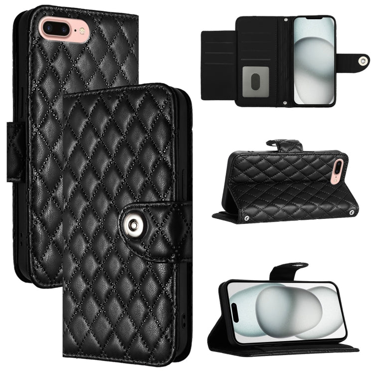 Ốp điện thoại da gập họa tiết hình thoi có dây đeo, dành cho iPhone 11, iPhone 11 Pro, iPhone XS / X, iPhone XR, iPhone XS Max, iPhone 8 Plus / 7 Plus / 6s Plus