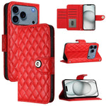 Ốp lưng điện thoại da gập họa tiết hình thoi kèm dây đeo, dành cho iPhone 17 Pro Max, iPhone 17 Pro, iPhone 17, iPhone Air, iPhone SE 2024, iPhone 16 Pro Max, iPhone 16 Pro, iPhone 16 Plus