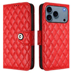 Ốp lưng điện thoại da gập họa tiết hình thoi kèm dây đeo, dành cho iPhone 17 Pro Max, iPhone 17 Pro, iPhone 17, iPhone Air, iPhone SE 2024, iPhone 16 Pro Max, iPhone 16 Pro, iPhone 16 Plus