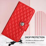 Ốp lưng điện thoại da gập họa tiết hình thoi kèm dây đeo, dành cho iPhone 17 Pro Max, iPhone 17 Pro, iPhone 17, iPhone Air, iPhone SE 2024, iPhone 16 Pro Max, iPhone 16 Pro, iPhone 16 Plus