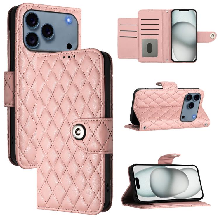 Ốp lưng điện thoại da gập họa tiết hình thoi kèm dây đeo, dành cho iPhone 17 Pro Max, iPhone 17 Pro, iPhone 17, iPhone Air, iPhone SE 2024, iPhone 16 Pro Max, iPhone 16 Pro, iPhone 16 Plus