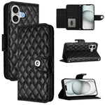 Ốp lưng điện thoại da gập họa tiết hình thoi kèm dây đeo, dành cho iPhone 17 Pro Max, iPhone 17 Pro, iPhone 17, iPhone Air, iPhone SE 2024, iPhone 16 Pro Max, iPhone 16 Pro, iPhone 16 Plus