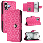 Ốp lưng điện thoại da gập họa tiết hình thoi kèm dây đeo, dành cho iPhone 17 Pro Max, iPhone 17 Pro, iPhone 17, iPhone Air, iPhone SE 2024, iPhone 16 Pro Max, iPhone 16 Pro, iPhone 16 Plus