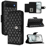 Ốp lưng điện thoại da gập họa tiết hình thoi kèm dây đeo, dành cho iPhone 17 Pro Max, iPhone 17 Pro, iPhone 17, iPhone Air, iPhone SE 2024, iPhone 16 Pro Max, iPhone 16 Pro, iPhone 16 Plus