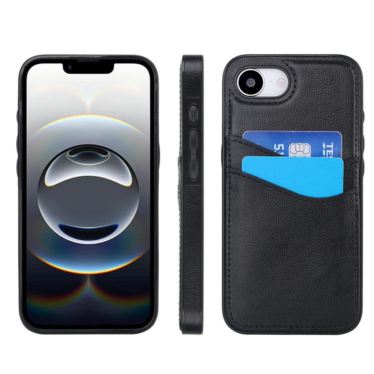 Ốp lưng điện thoại da Litchi có khe đựng thẻ, dành cho iPhone 17e / 16e, iPhone 17 Pro Max, iPhone 17 Pro, iPhone 17, iPhone Air, iPhone 16 Pro Max, iPhone 16 Pro, iPhone 16 Plus, iPhone 16