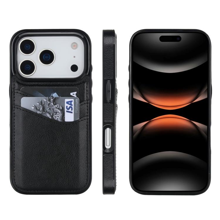 Ốp lưng điện thoại da Litchi có khe đựng thẻ, dành cho iPhone 17e / 16e, iPhone 17 Pro Max, iPhone 17 Pro, iPhone 17, iPhone Air, iPhone 16 Pro Max, iPhone 16 Pro, iPhone 16 Plus, iPhone 16