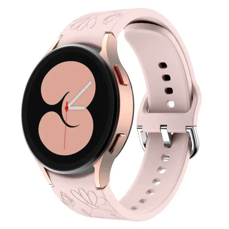 Dây đồng hồ silicone dập nổi hoa bướm cho Samsung Galaxy Watch 6