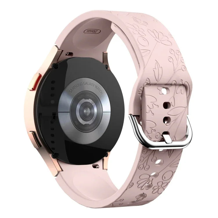 Dây đồng hồ silicone dập nổi hoa bướm cho Samsung Galaxy Watch 6