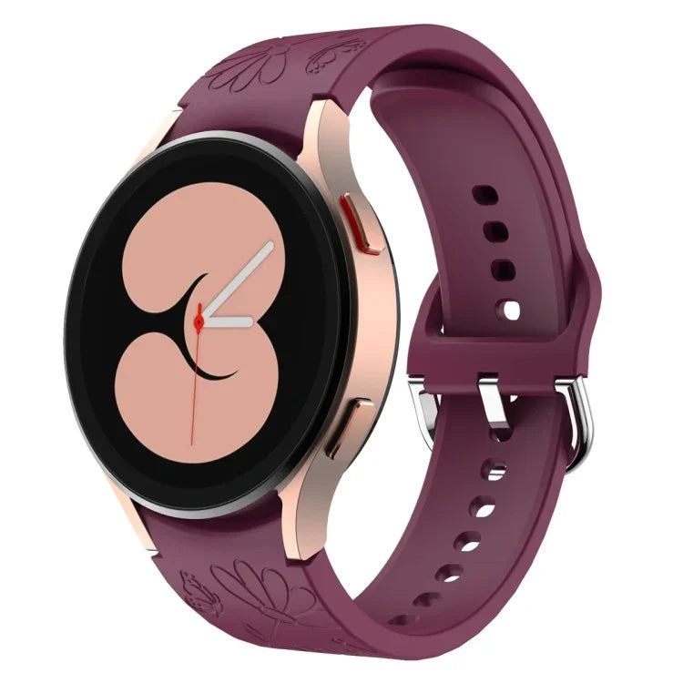 Dây đồng hồ silicone dập nổi hoa bướm cho Samsung Galaxy Watch 6