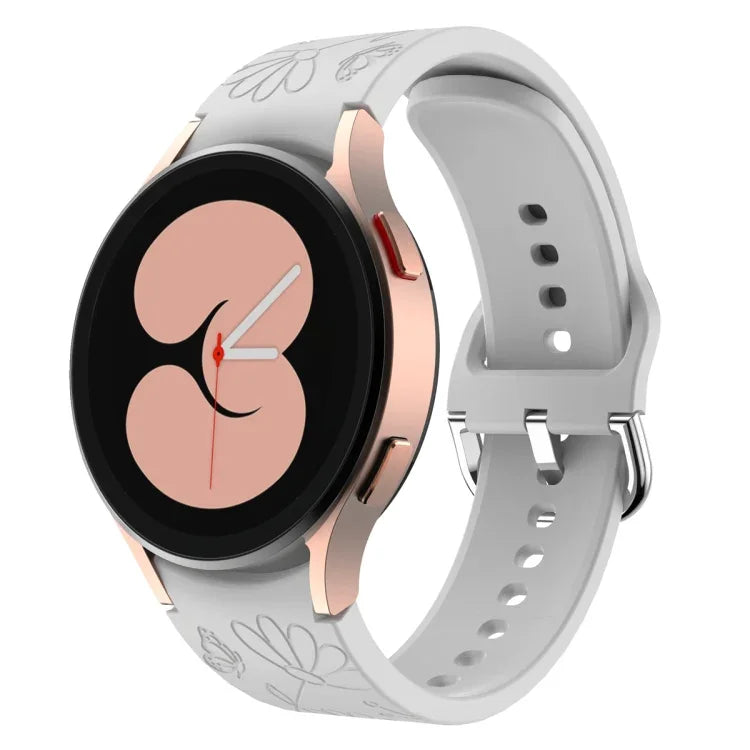 Dây đồng hồ silicone dập nổi hoa bướm cho Samsung Galaxy Watch 6