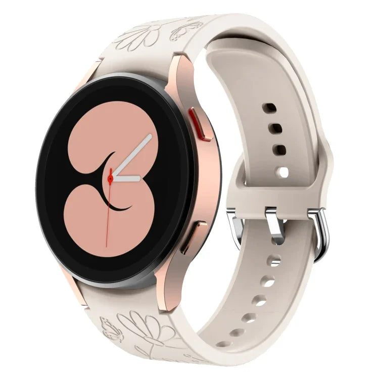 Dây đồng hồ silicone dập nổi hoa bướm cho Samsung Galaxy Watch 6
