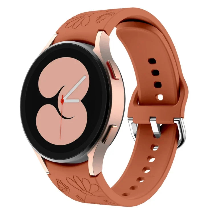 Dây đồng hồ silicone dập nổi hoa bướm cho Samsung Galaxy Watch 6