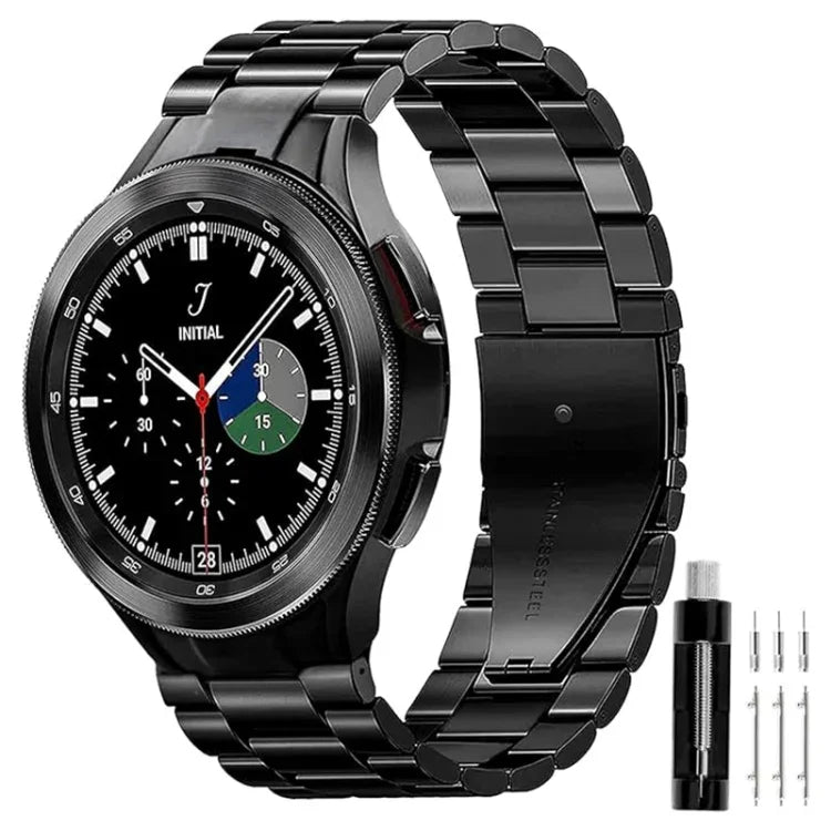 Dây đồng hồ kim loại thép không gỉ ba hạt, dành cho Samsung Galaxy Watch 6 / 5 / 4