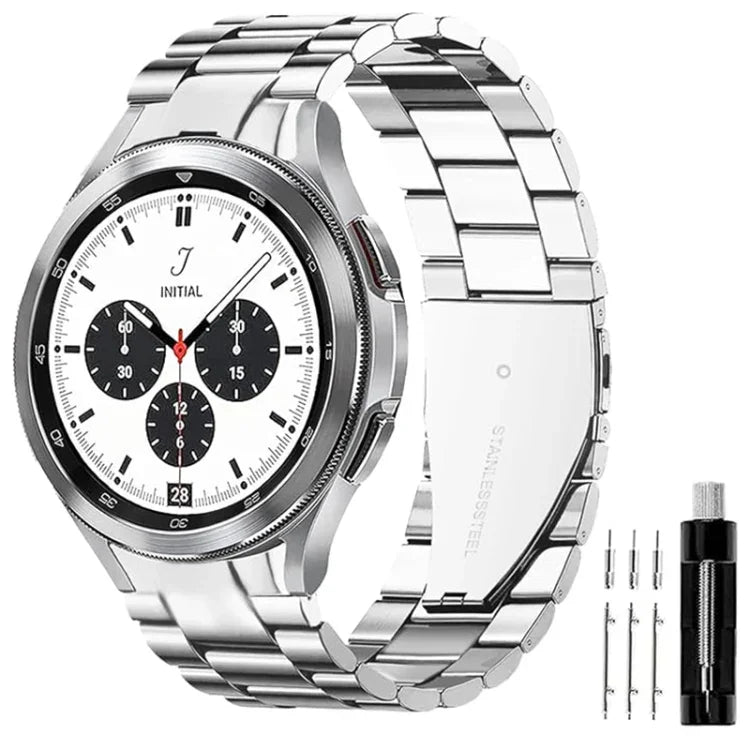 Dây đồng hồ kim loại thép không gỉ ba hạt, dành cho Samsung Galaxy Watch 6 / 5 / 4