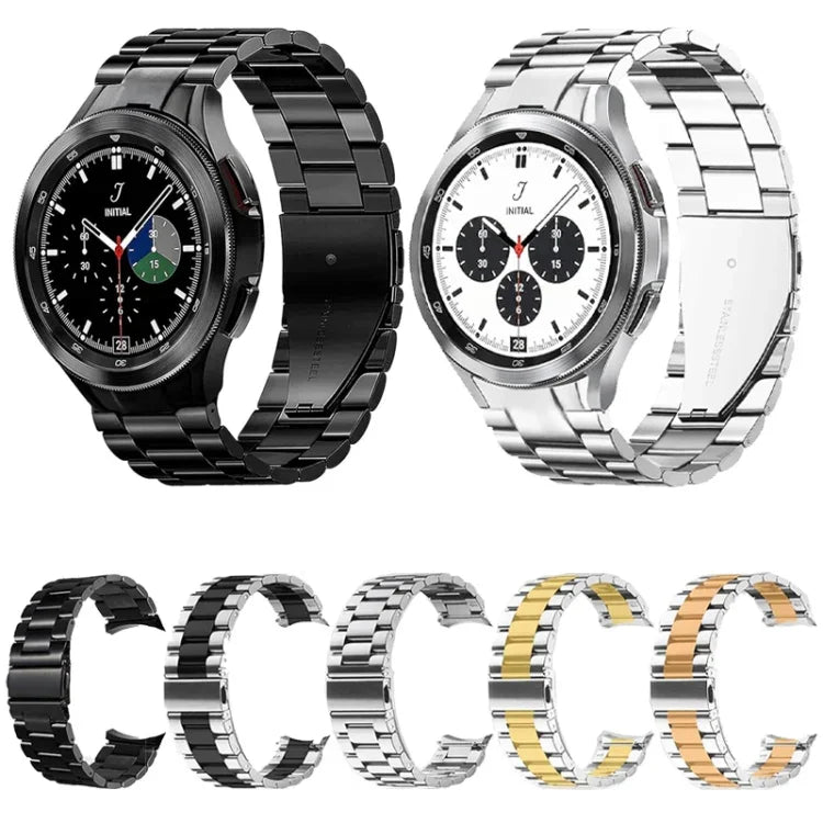 Dây đồng hồ kim loại thép không gỉ ba hạt, dành cho Samsung Galaxy Watch 6 / 5 / 4