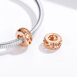Phụ kiện vòng tay DIY bạc S925 Sterling ngọc trai hoa hồng rỗng mạ vàng hồng hạt lỏng