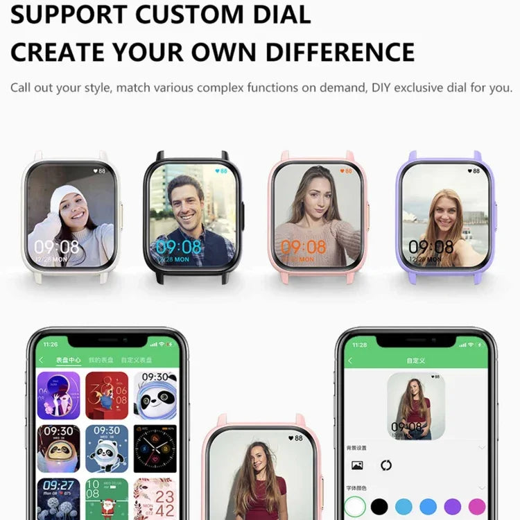 DM60+ đồng hồ thể thao thông minh BT5.2 1,83 inch, Hỗ trợ gọi Bluetooth / Giấc ngủ / Đường huyết / Oxy trong máu / Nhiệt độ / Nhịp tim / Huyết áp theo dõi sức khỏe