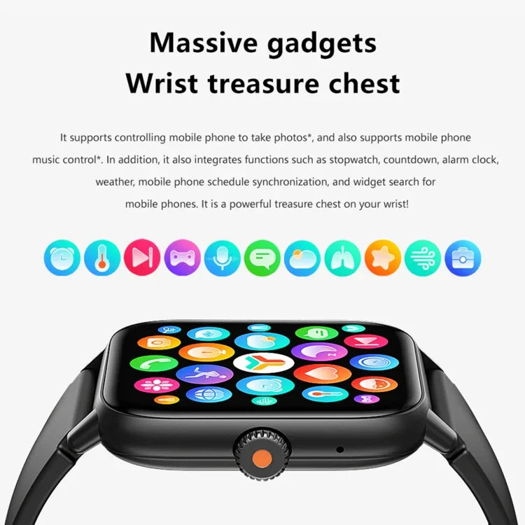 Đồng hồ Thông minh Thể thao BT5.2 QS13 1.83 inch, Hỗ trợ Gọi Bluetooth / Giấc ngủ / Đường huyết / Oxy trong máu / Nhịp tim / Huyết áp