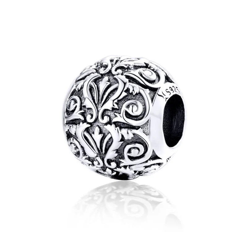 Phụ kiện vòng tay vòng cổ hạt hoa cổ điển họa tiết bạc S925 Sterling