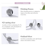Phụ kiện vòng tay vòng cổ hạt hoa cổ điển họa tiết bạc S925 Sterling