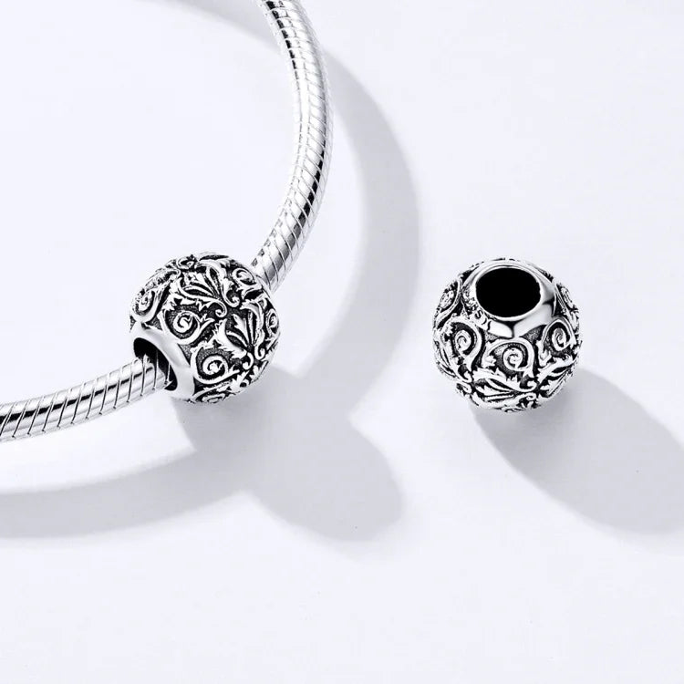 Phụ kiện vòng tay vòng cổ hạt hoa cổ điển họa tiết bạc S925 Sterling