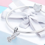 S925 Pure Silver Violin With Zircon DIY Pendant Accessories