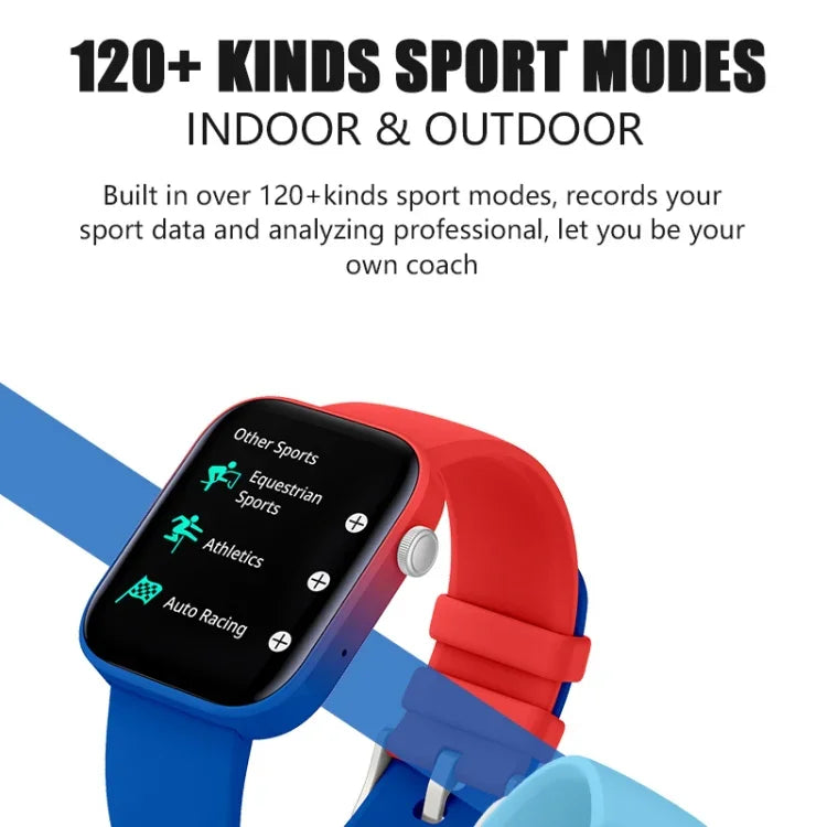 Đồng hồ Thông minh Bluetooth Màn hình TFT 1.8 inch P43, Hỗ trợ Giám sát Nhịp tim & Hơn 100 Chế độ Thể thao