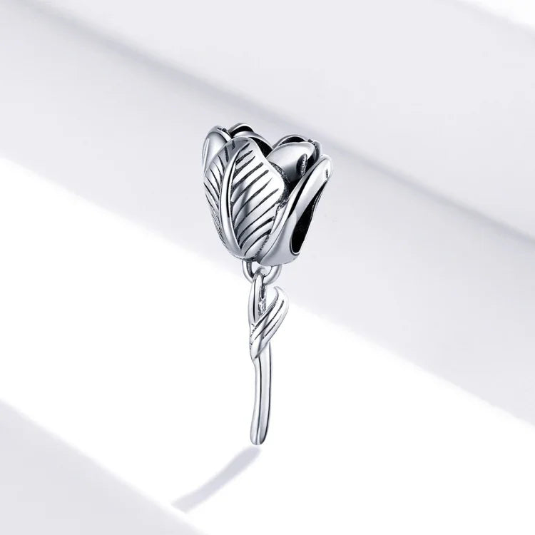 Phụ kiện vòng tay vòng cổ hạt hoa tulip bạc S925 Sterling