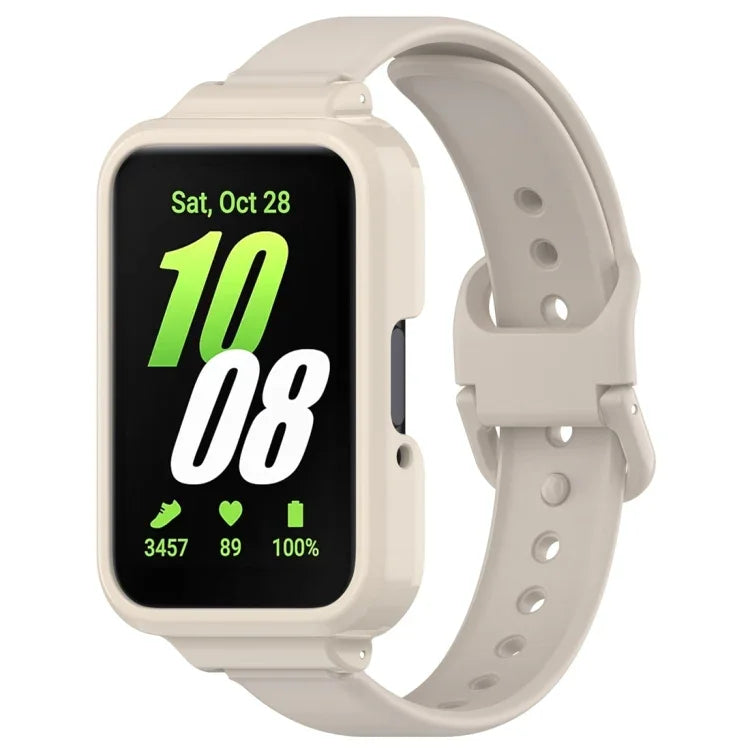 Bộ ốp đồng hồ PC che phủ một nửa + dây đồng hồ silicone, dành cho Samsung Galaxy Fit 3
