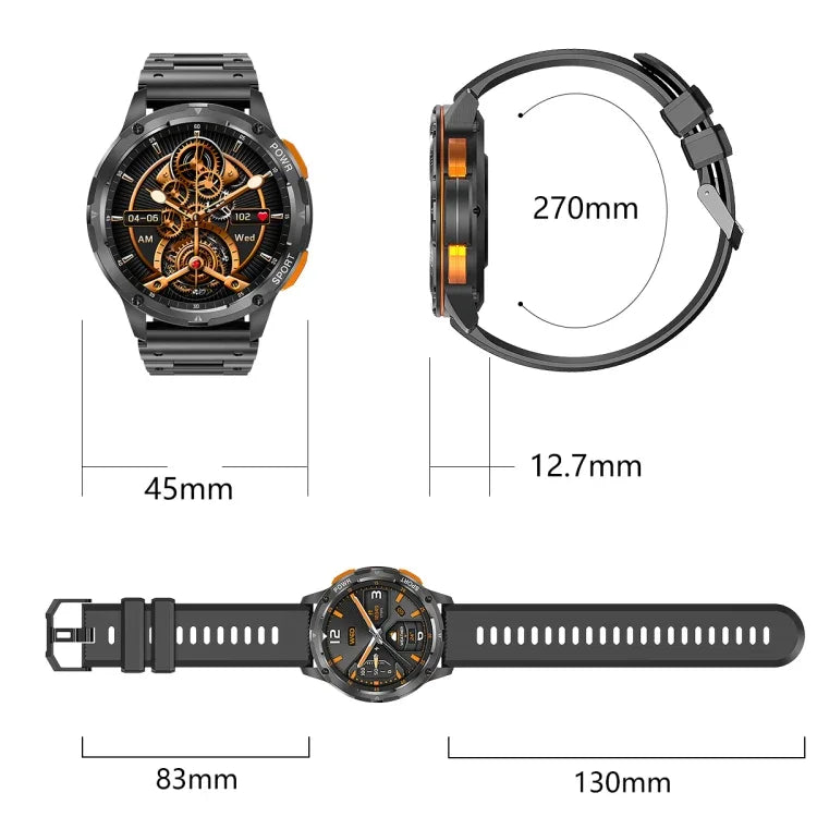 Đồng hồ thông minh LEMFO AK59 màn hình tròn AMOLED 1.43 inch, Dây đeo silicone
