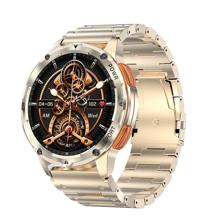 Đồng hồ thông minh LEMFO AK59 màn hình tròn AMOLED 1.43 inch, Dây thép