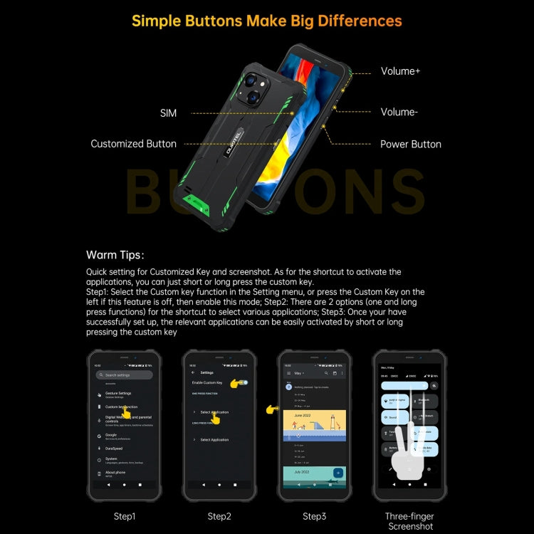 Oukitel WP32, IP68/IP69K, Màn hình 5.93 inch Android 13 Unisoc Tiger T606 Octa-core, NFC, OTG, Mạng: 4G, 4GB+128GB