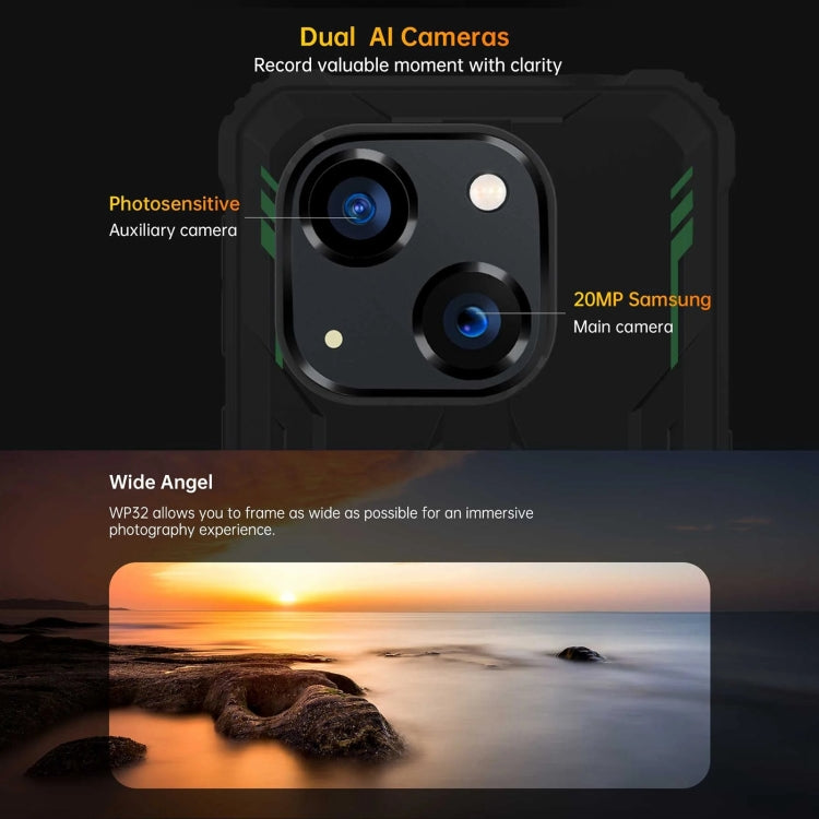 Oukitel WP32, IP68/IP69K, Màn hình 5.93 inch Android 13 Unisoc Tiger T606 Octa-core, NFC, OTG, Mạng: 4G, 4GB+128GB