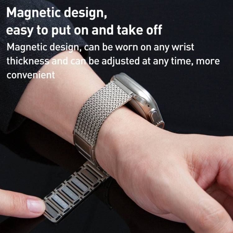 Dây đồng hồ thép không gỉ dây bện khóa nam châm, dành cho Apple Watch SE 2023 44mm, Apple Watch SE 2023 40mm, Apple Watch Ultra 2 49mm, Apple Watch Series 9 45mm, Apple Watch Series 9 41mm, Apple Watch Ultra 49mm