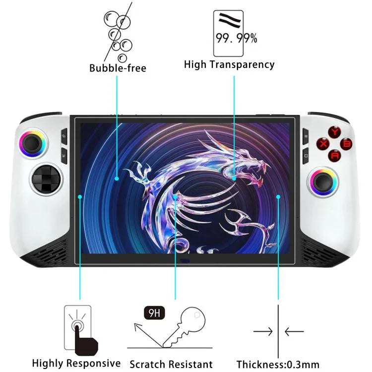 25 miếng dán kính cường lực chống nổ 9H 0.3mm, dành cho MSI Claw 8 AI+, dành cho máy chơi game MSI Claw 7 inch
