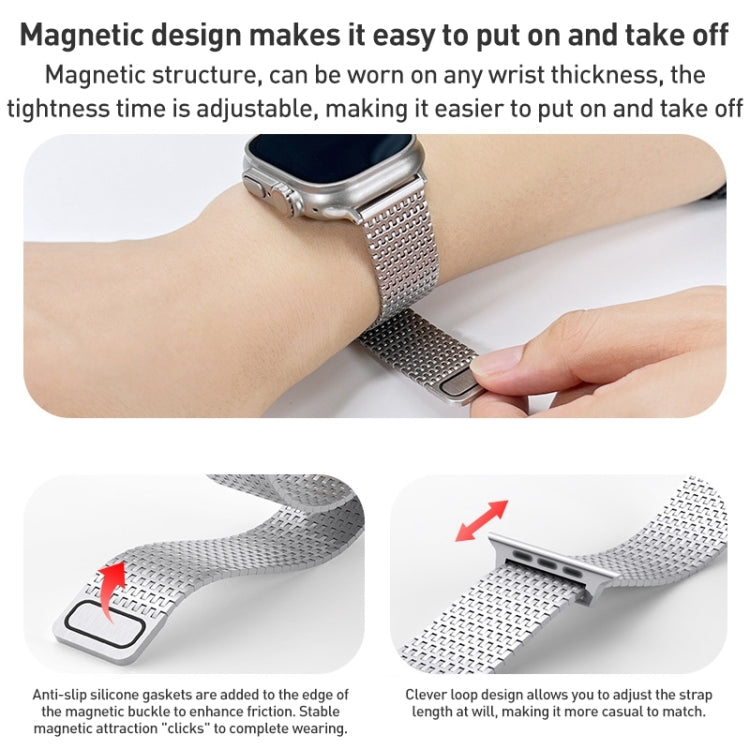 Dây đồng hồ thép không gỉ Milanese Loop khóa nam châm, dành cho Apple Watch SE 40mm, Apple Watch SE 44mm, Apple Watch Series 6 40mm, Apple Watch Series 6 44mm, Apple Watch Series 5 44mm, Apple Watch Series 5 40mm