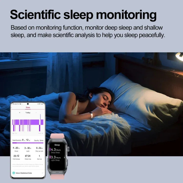 Đồng hồ thông minh TK79 chống nước IP68 1.47 inch, Hỗ trợ ECG / Đo đường huyết / Đo oxy trong máu / Axit uric