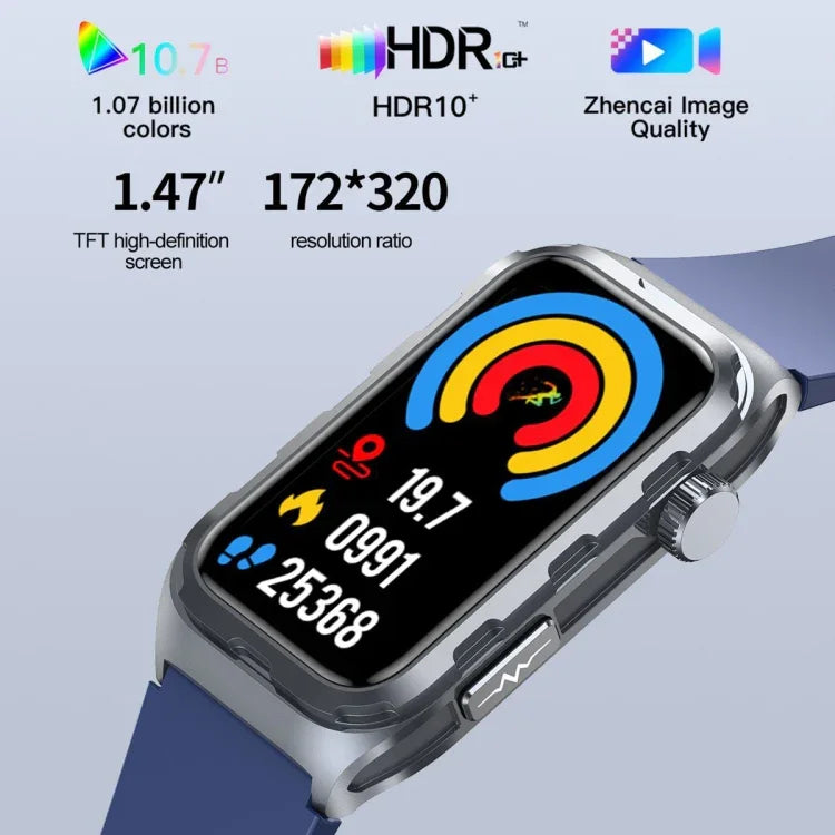 Đồng hồ thông minh TK79 chống nước IP68 1.47 inch, Hỗ trợ ECG / Đo đường huyết / Đo oxy trong máu / Axit uric