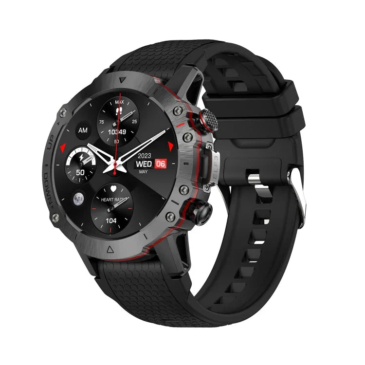 Đồng hồ thông minh ELF3 màn hình tròn TFT 1.39 inch, Dây silicone ngoài trời, Hỗ trợ đo oxy trong máu