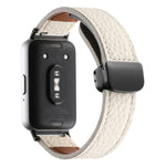 Dây đồng hồ da khóa đen từ tính họa tiết Litchi, dành cho Samsung Galaxy Fit 3