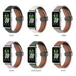 Dây đồng hồ da khóa đen từ tính họa tiết Litchi, dành cho Samsung Galaxy Fit 3