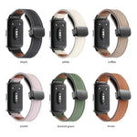 Dây đồng hồ da khóa đen từ tính họa tiết Litchi, dành cho Samsung Galaxy Fit 3