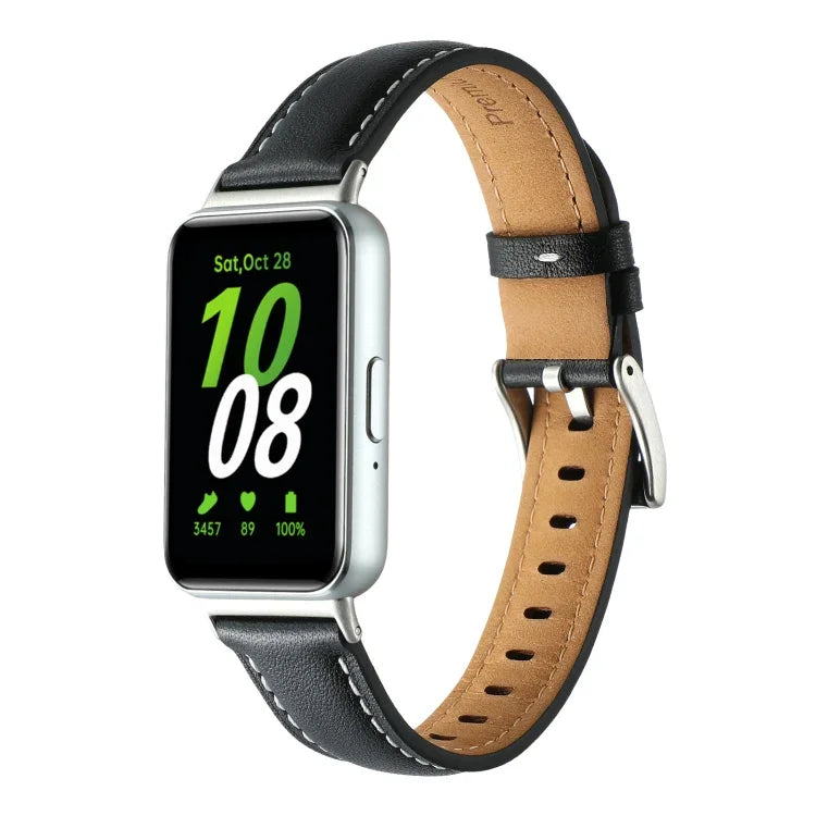 Dây đồng hồ da thật đuôi nhọn, dành cho Samsung Galaxy Fit 3