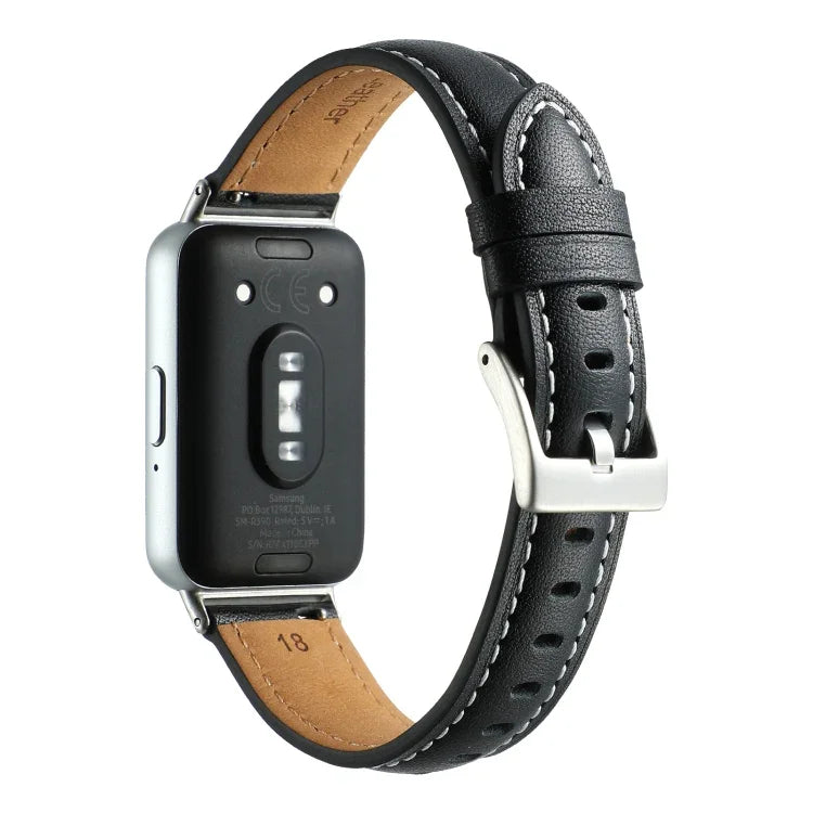 Dây đồng hồ da thật đuôi nhọn, dành cho Samsung Galaxy Fit 3
