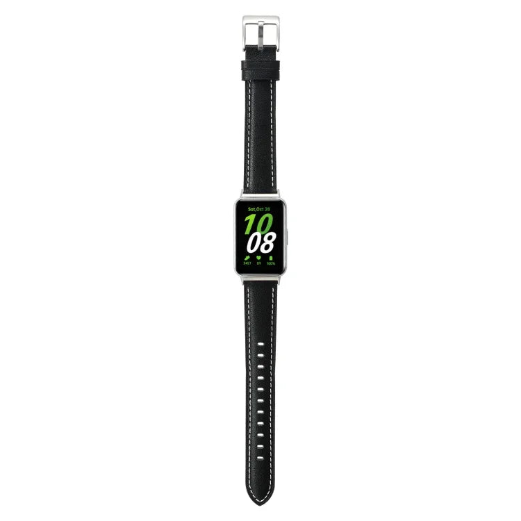 Dây đồng hồ da thật đuôi nhọn, dành cho Samsung Galaxy Fit 3