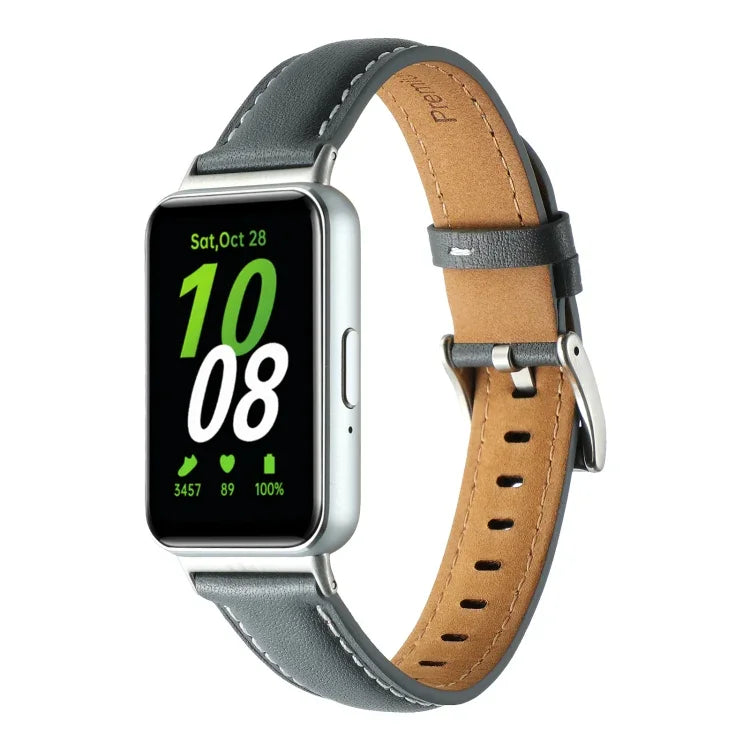 Dây đồng hồ da thật đuôi nhọn, dành cho Samsung Galaxy Fit 3