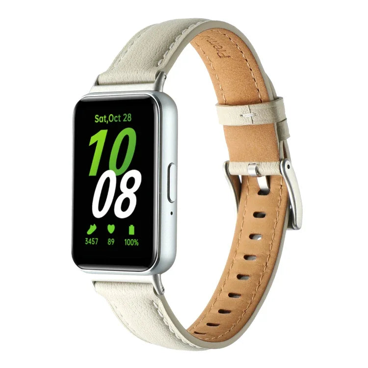 Dây đồng hồ da thật đuôi nhọn, dành cho Samsung Galaxy Fit 3