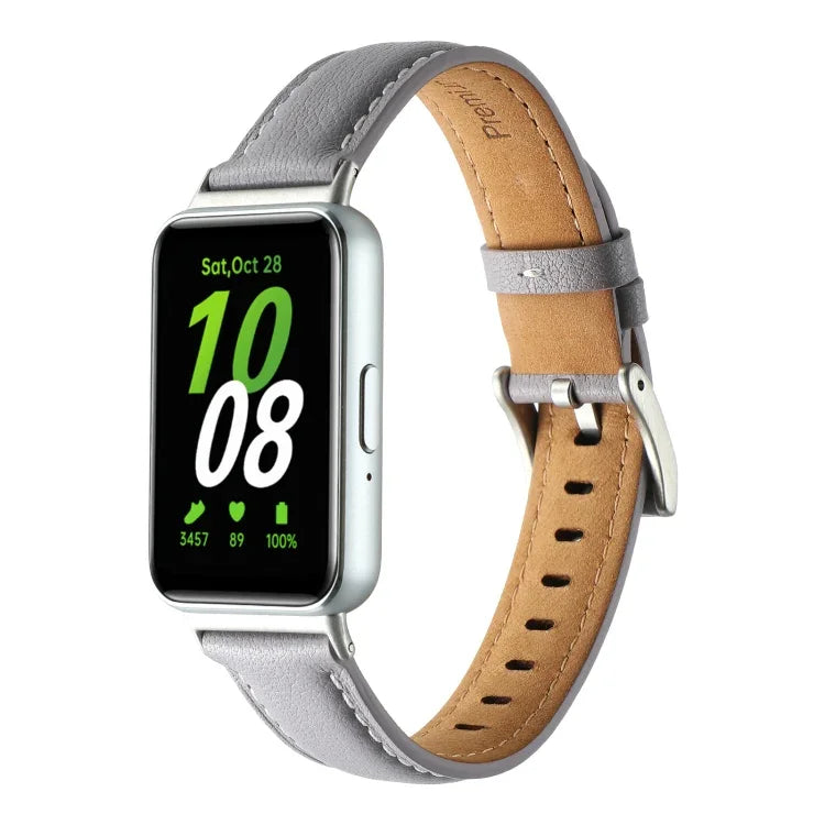 Dây đồng hồ da thật đuôi nhọn, dành cho Samsung Galaxy Fit 3