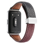 Dây đồng hồ da mảnh khóa từ tính họa tiết Litchi, dành cho Samsung Galaxy Fit 3
