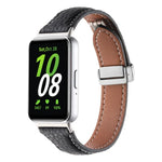 Dây đồng hồ da mảnh khóa từ tính họa tiết Litchi, dành cho Samsung Galaxy Fit 3